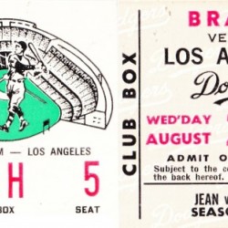 1966 LA Dodgers Baseball Ticket Stub Art
